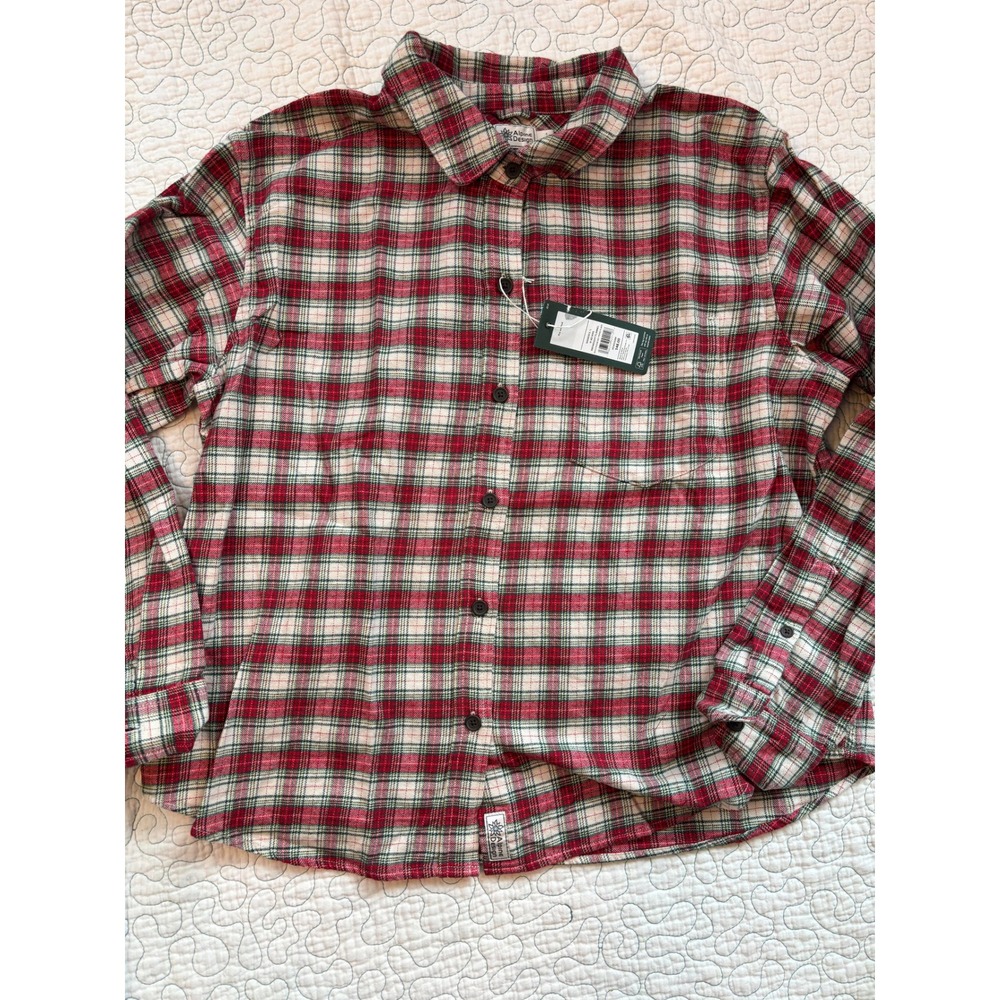 Alpine Design Women's Red Plaid Flannel Long Sleeve Button Down Shirt Size Large